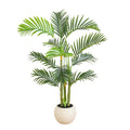 3.5 Ft Artificial Areca Palm Tree In White Round Planter