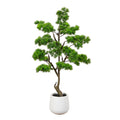 3.5 Ft Artificial Bonsai Style Cedar Tree In Decorative White Planter