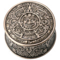3.74 In L Aztec Sun Stone Trinket Box Poly Resin