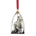 3.75 Regal Shiny Silver Plated Nativity Scene Ornament With European Crystals