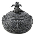 3.94 In L Dragon Globular Trinket Box Poly Resin