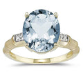 3.97 Carat Aquamarine And Diamond Ring In 14K Yellow Gold
