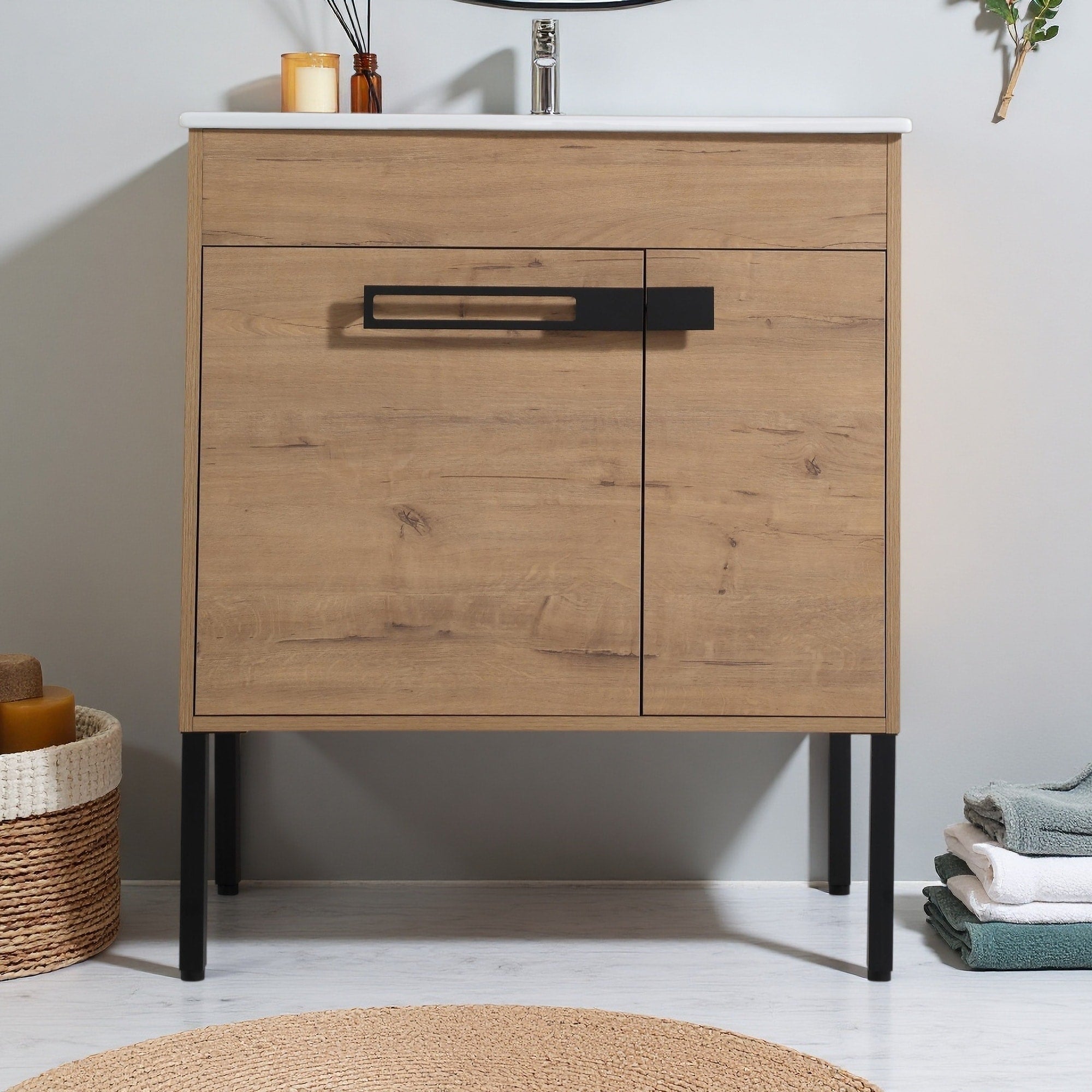 30 Inch Bathroom Vanity With Sink Freestanding Bathroom Vanity Or Floating Is Optional Conversion Kd Packing
