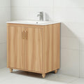 30 Inch Bathroom Vanity With Ceramic Sink Combo Freestanding Mdf Storage Cabinet With Drawer And Doors