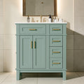 30 Inch Bathroom Vanity With Ceramic Sink Freestanding Storage Cabinet With Soft Close Doors And Drawers