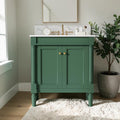 30 Inch Bathroom Vanity With Ceramic Sink French Style Storage Cabinet With Soft Close Doors And Adjustable Shelf