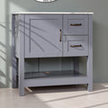 30 Inch Bathroom Vanity With Marble Pattern Top Mirror And Soft Closing Hinges Stylish Storage Solution For Any Bathroom