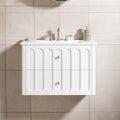 30 Inch Floating Bathroom Vanity With Ceramic Sink Wall Mounted Cabinet With Soft Close Drawers