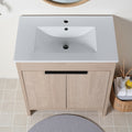 30 Inch Freestanding Bathroom Vanity With Ceramic Sink 2 Soft Close Cabinet Doors Adjustable Shelf Plywood Base