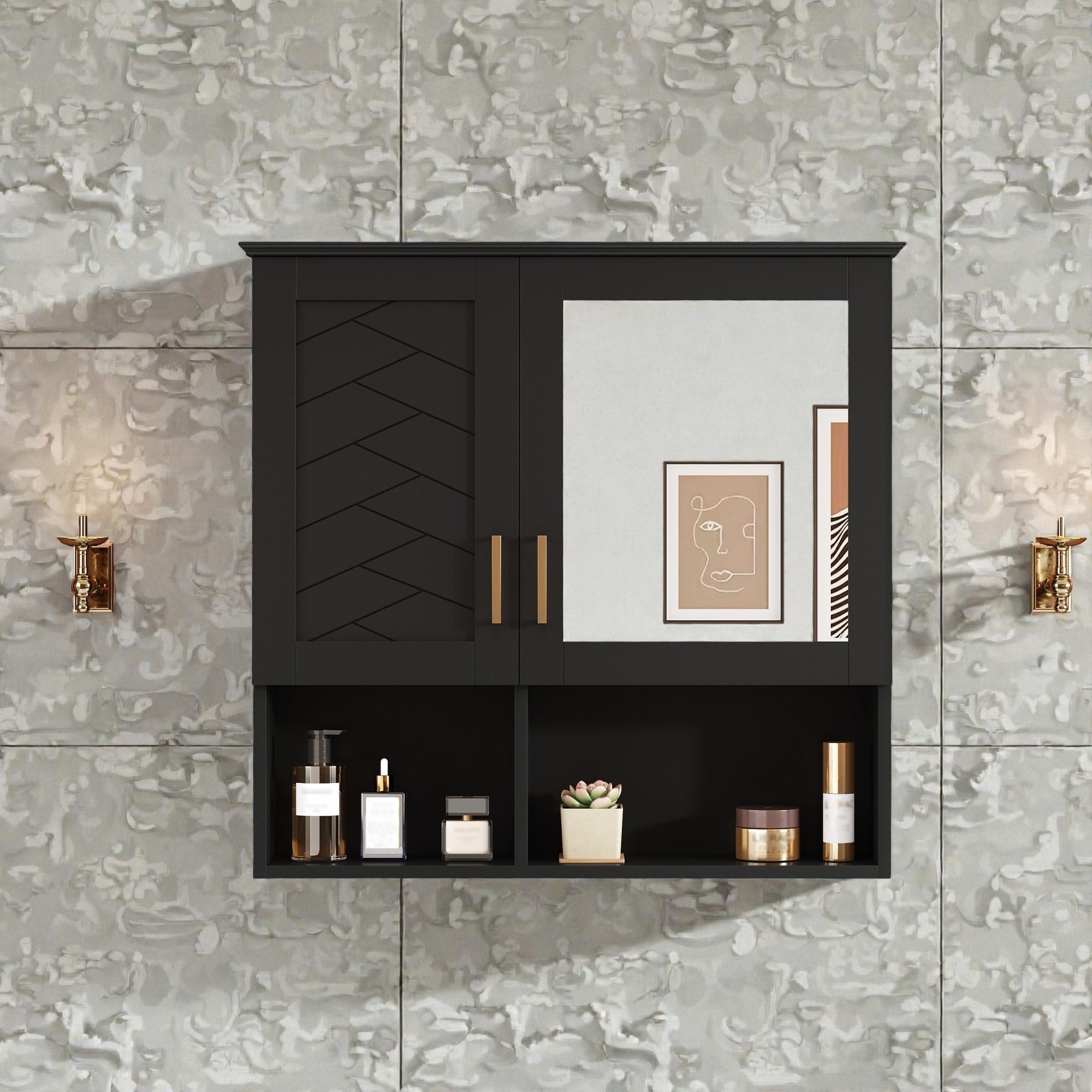 30 Inch Wall Mounted Bathroom Medicine Cabinet With Mirror Adjustable Shelves Soft Close Doors
