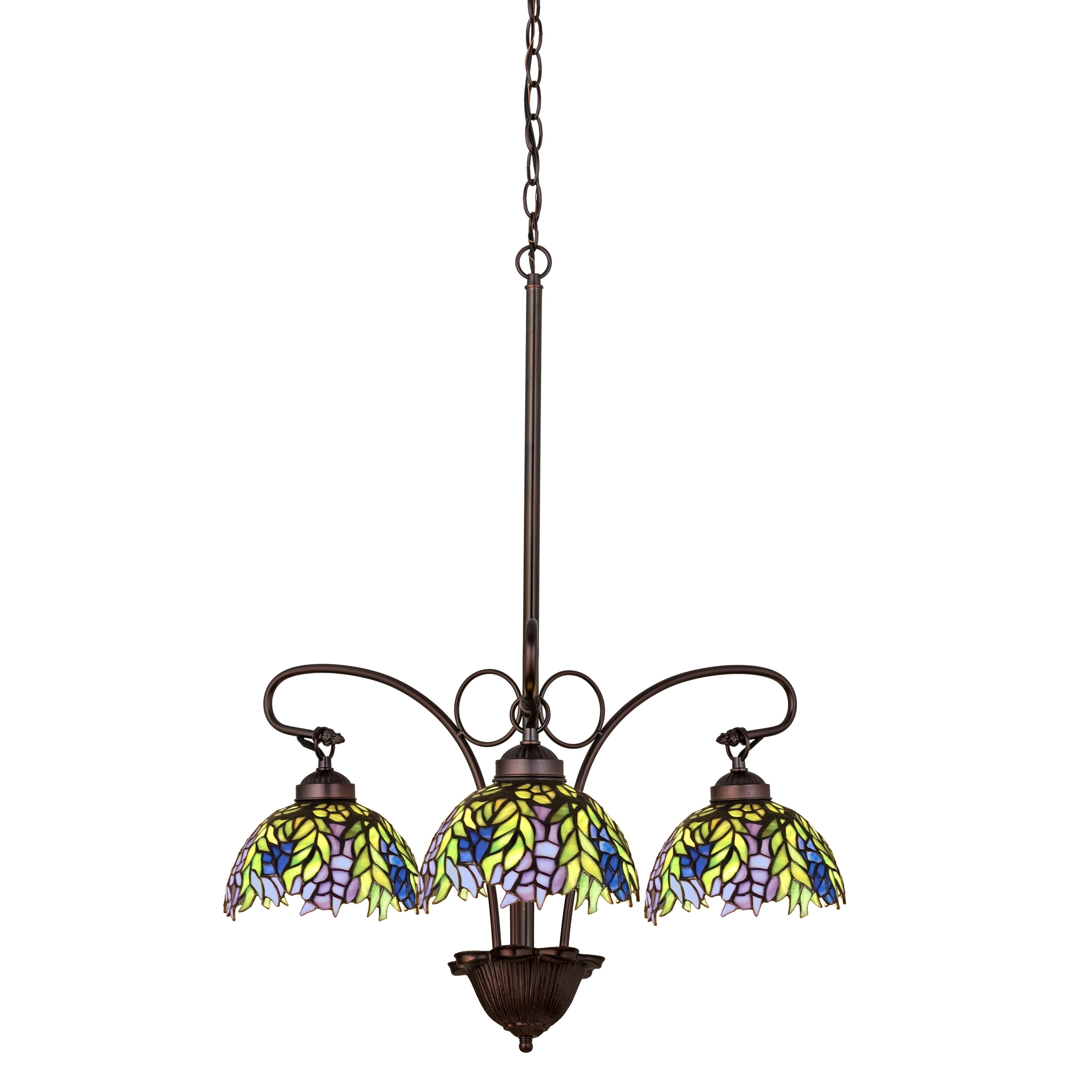 Honey Locust 3 Light Tiffany Chandelier