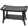 30 Decoteak Harmony Solid Teak Shower Bench With Shelf And Liftaide Arms In Woodland Brown Finish