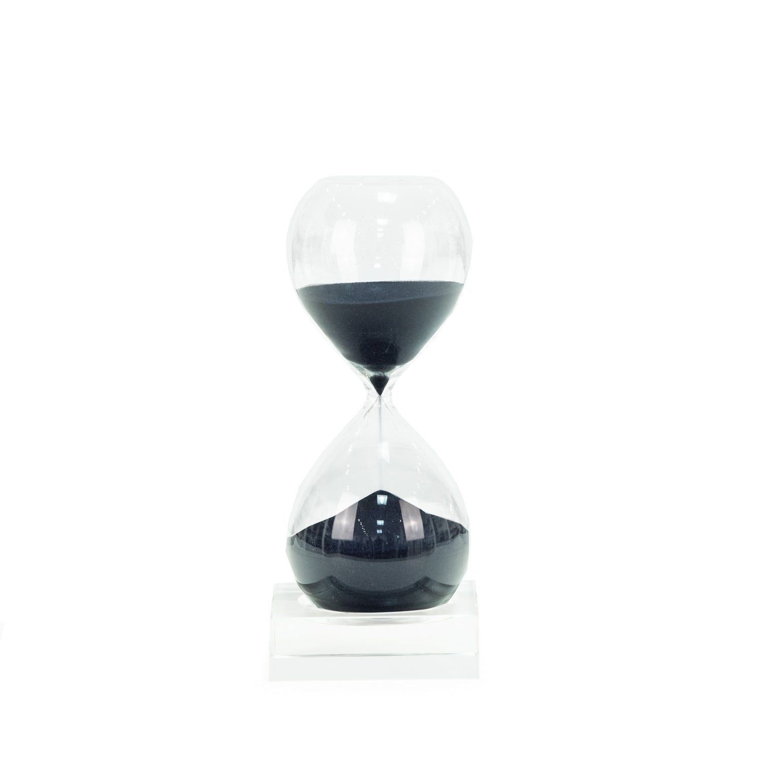 30 Min.Sand Timer On Cristal Base Navy Sand