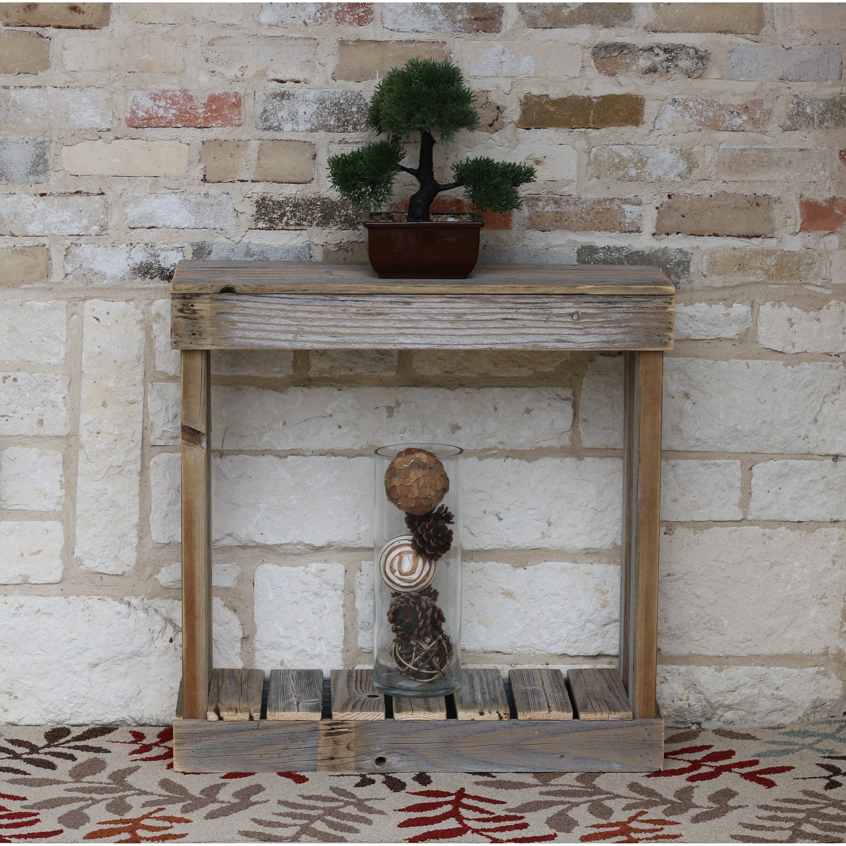 Slatted Reclaimed Wood Entry Console Table