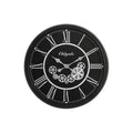 30 In Oversized Gear Mechanism Black Wall Clock 30 In