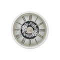 30 In Oversized Gear Mechanism White Wall Clock 30 In