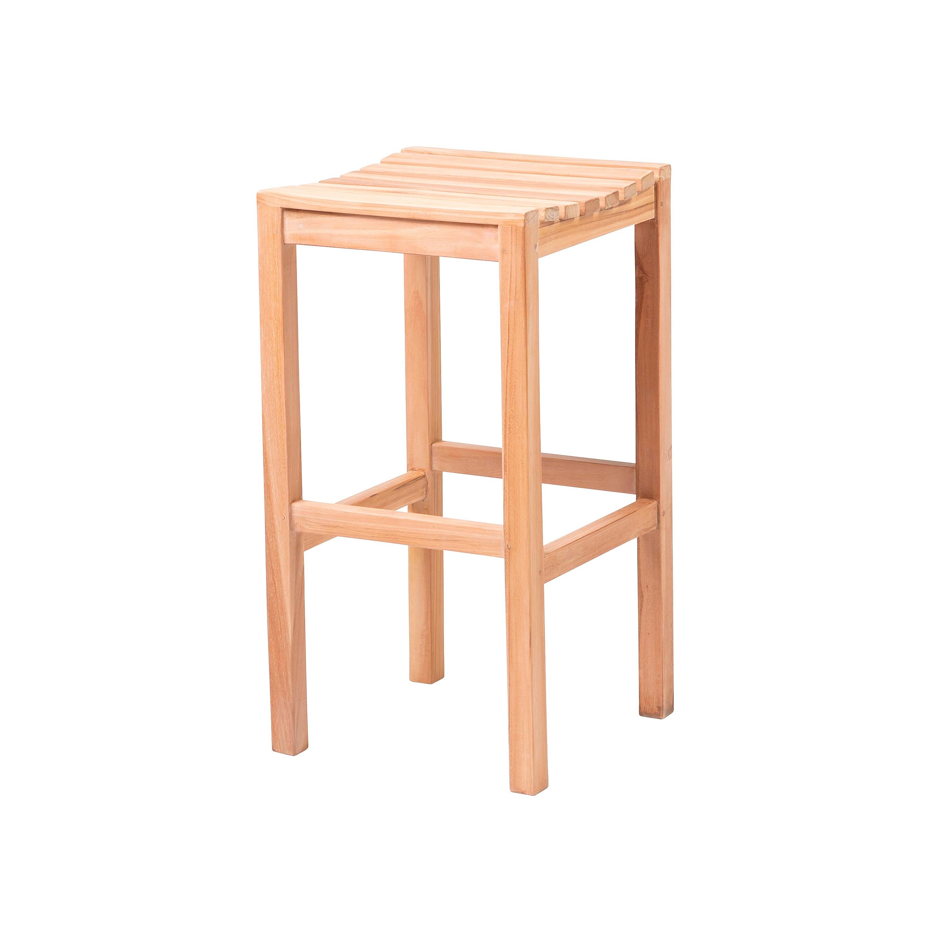 30 In. Teak Wood Outdoor Bar Stool 31 X 16.5