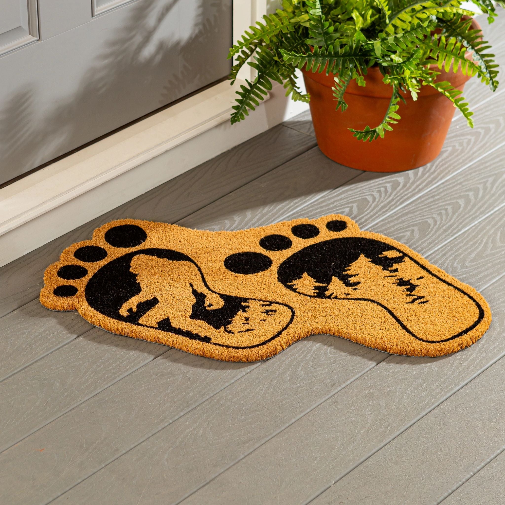 30 In. X 18 In. Big Foot Shaped Coir Door Mat 30 X 18