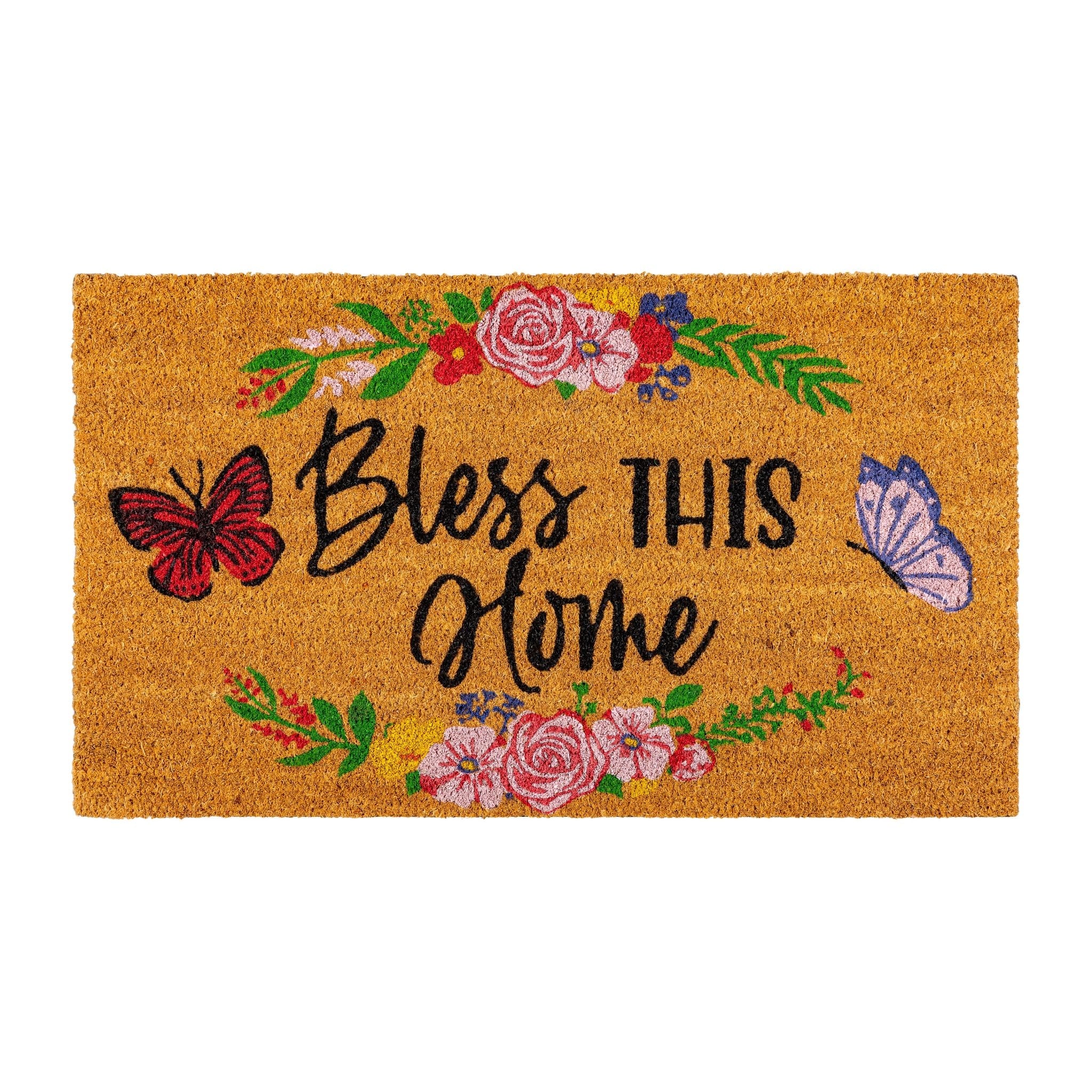 30 In. X 18 In. Bless This Home Coir Door Mat 30 X 18
