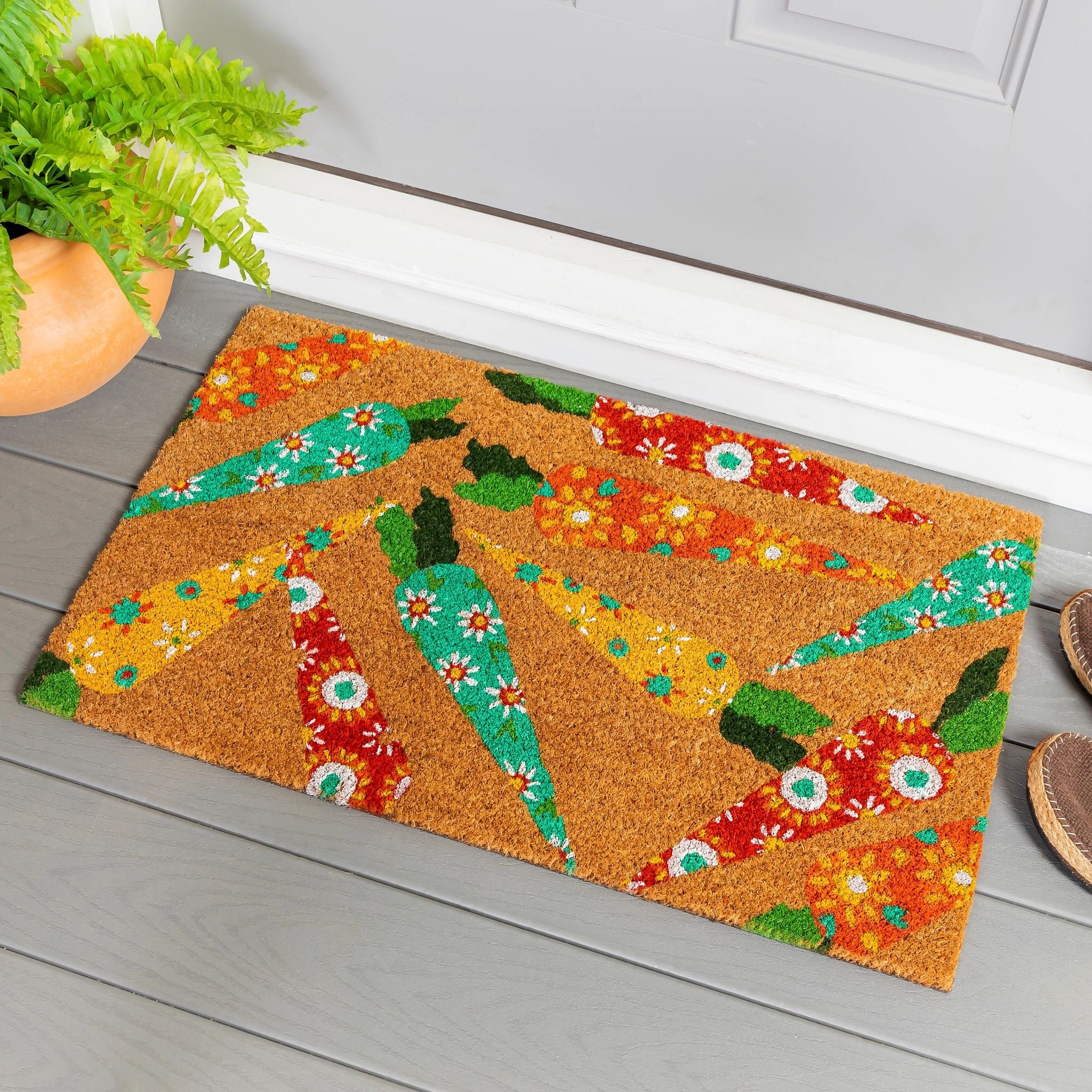30 In. X 18 In. Bunny Bait Bunch Coir Door Mat 30 X 18