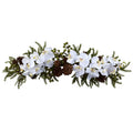 30 Inch Phalaenopsis Orchid And Pine Swag Decorative Arrangement