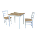 30 Inch Square Natural White 3 Piece Dining Set