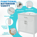 30 Inch Bathroom Vanity With A Ceramic Sink And Ample Storage Space