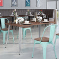 30.25 X 60 Rectangular Metal Indoor Table With Rustic Wood Top