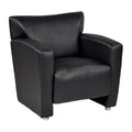 30.5 In.H Black Finish Low Back Metal Frame Barstool Leather Seat Set Of 1 32