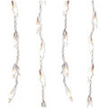 Set Of 300 Shimmering Clear Mini Icicle Christmas Lights White Wire
