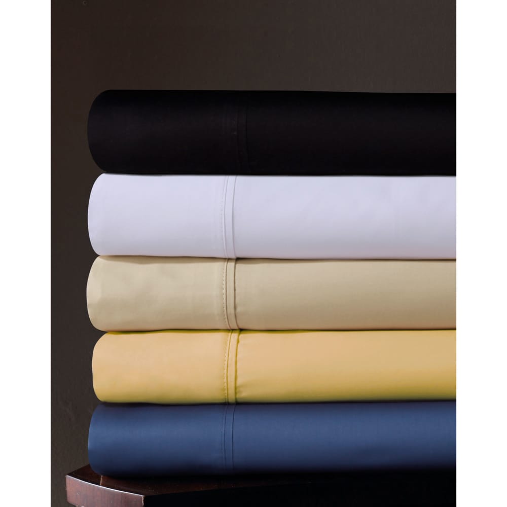 300 Thread Count Solid Cotton Sateen Extra Deep Pocket Sheet Set With Oversized Flat Sheet