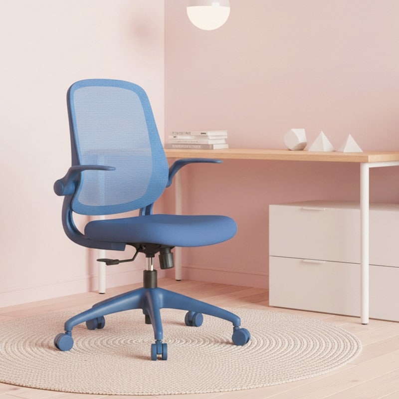 300 Lb Capacity Office Chair With Mesh Back Foam Seat And Flip Up Armrests Fireproof For Home Office