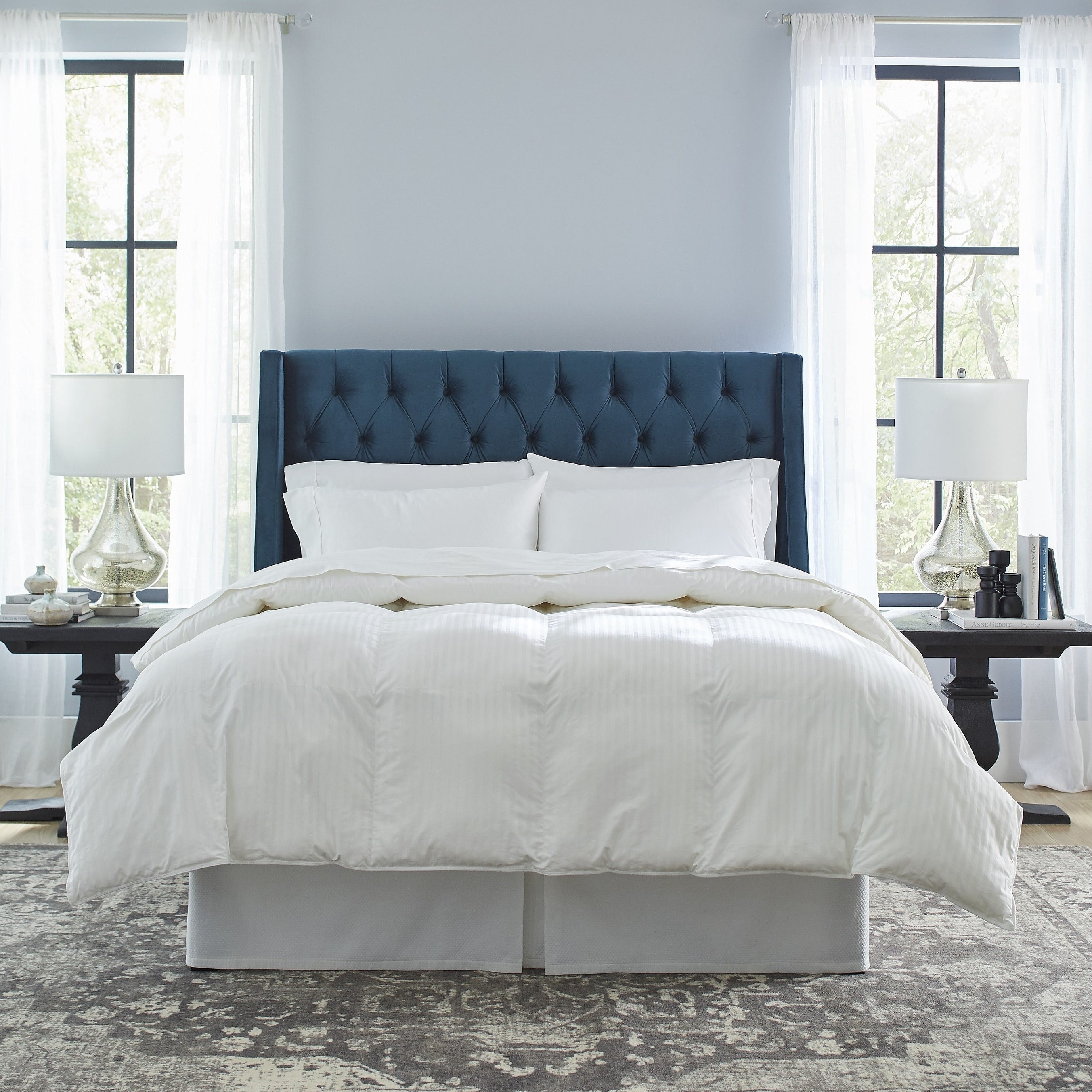 300Tc Woven Stripe Down Alternative Luxury Sized Overfilled Cotton Comforter