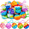 30Pack Round Pop Fidget Keychain For Kids Multicolor