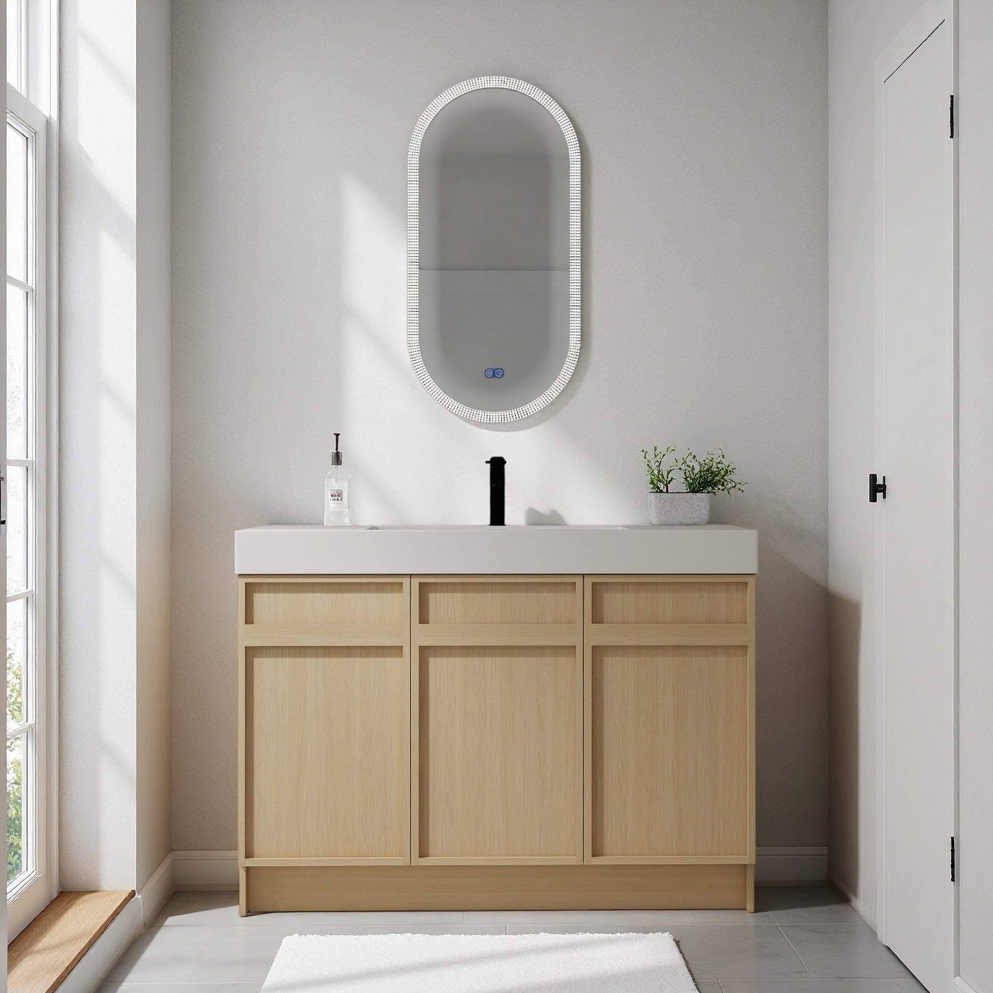 30 36 48 60 Plywood Water Resistant Freestanding Bathroom Vanity With Resin Sink And Soft Close Doors