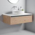 30 36 Plywood Water Resistant Wall Mounted Bathroom Vanity With Art Ceramic Sink And Soft Close Drawer