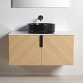 30 36 Plywood Water Resistant Wall Mounted Bathroom Vanity With Artificial Stone Slab And Soft Close Doors