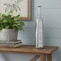 30 Antiqued Silver Floral Glass Bottle Table Vase 5.90