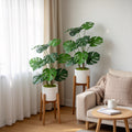 30 Artificial Monstera Deliciosa Plant With White Pot 2 Pcs Set