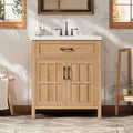30 Bathroom Vanity With Resin Sink Solid Wood Frame Bathroom Sink Cabinet With Adjustable Shelf Cabinet Door Organizers