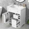 30 Bathroom Vanity With Sink Top Door Cabinet And Two Drawers
