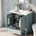 30 Freestanding Bathroom Vanity With Ceramic Sink Combo Adjustable Shelf Door Storage Pull Out Drawer