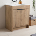 30 Freestanding Bathroom Vanity With White Ceramic Sink 2 Soft Close Cabinet Doors Kd Packing