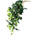 34.75 Decorative Artificial Green And White Pothos Plant Spring Floral Bush