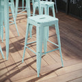 Carbon Loft Walton 30 Inch High Backless Distressed Metal Indoor Barstool