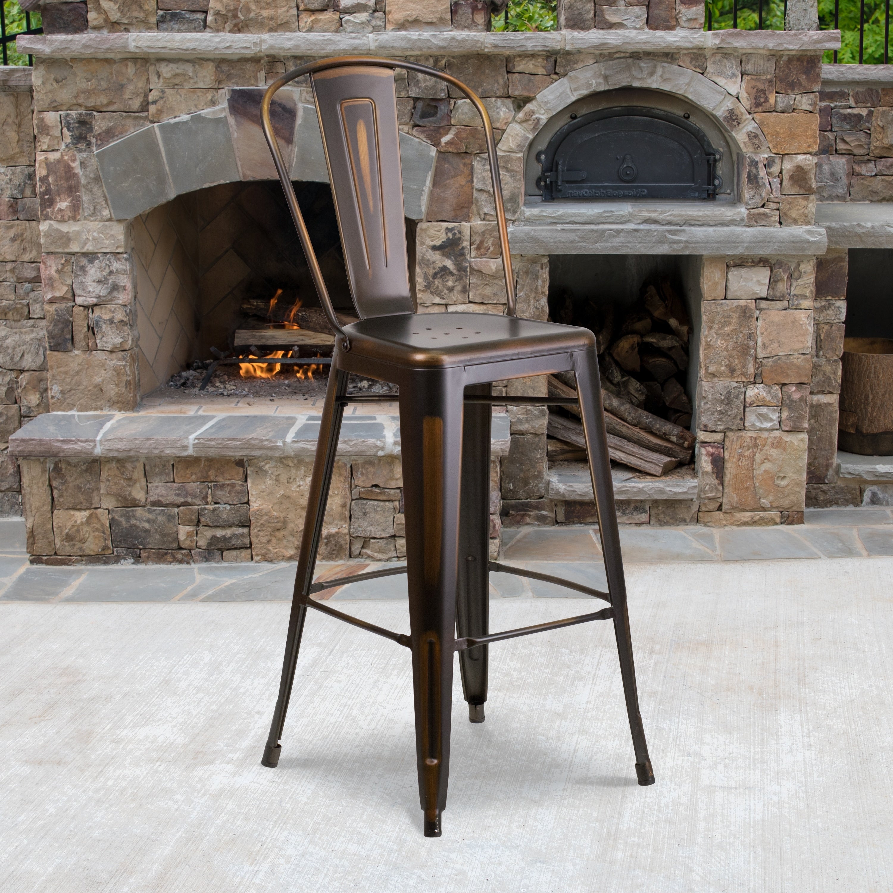 Carbon Loft Ernest Distressed Metal 30 Inch Bar Stool