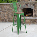 30 High Metal Barstool With Back And Wood Seat