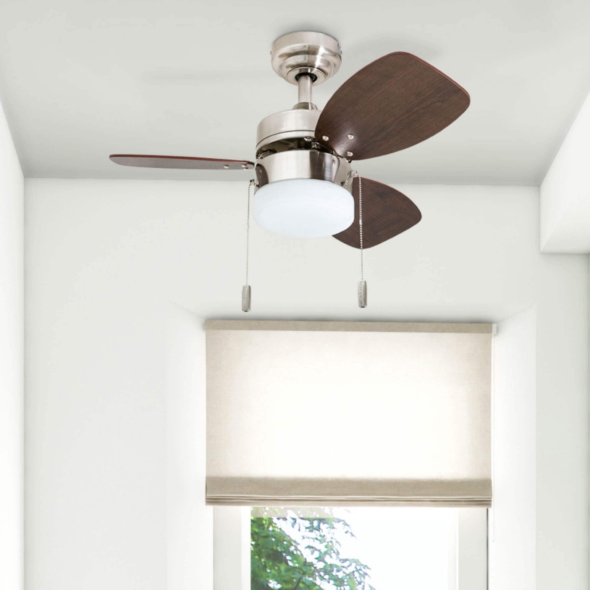 Honeywell Ocean Breeze 30 Brushed Nickel Small Led Ceiling Fan With Light
