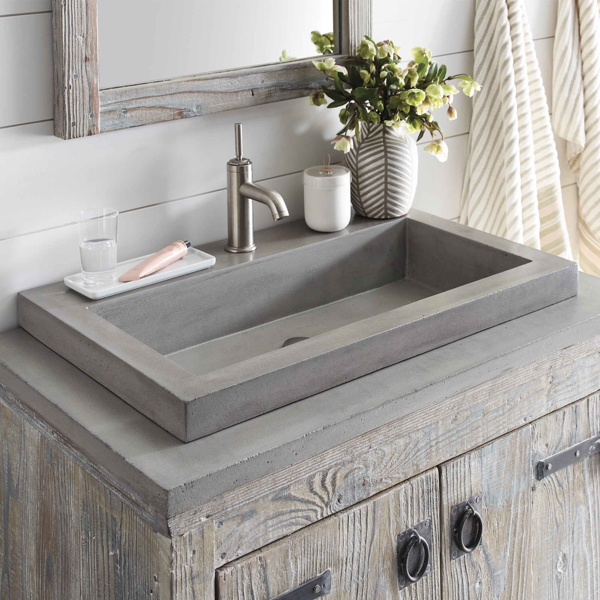 30 Nativestone Trough Drop In Rectangular Bathroom Sink 30X19X5.5