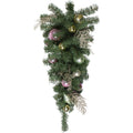 30 Pink And Gold Frosted Artificial Christmas Teardrop Swag Unlit